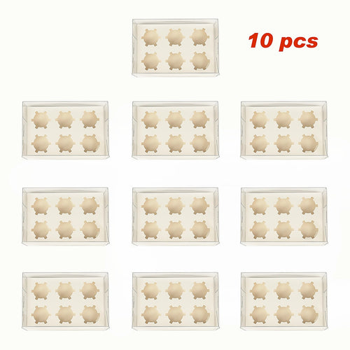 Cupcake Boxes 10-Pack – Clear PVC Dessert Packaging