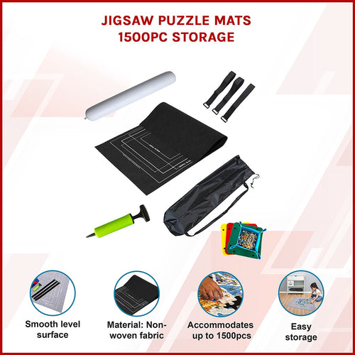 1500pc Jigsaw Puzzle Mat – Roll-Up Fabric Puzzle Saver with Storage Strap
