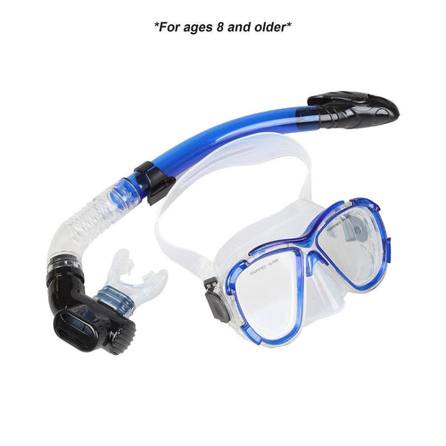 Adult Snorkelling Swimming Diving Mask & Snorkel - Quality Tempered Glass
