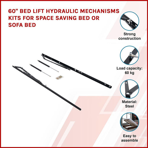 60" Bed Lift Hydraulic Mechanisms Kits For Space Saving Bed or Sofa Bed