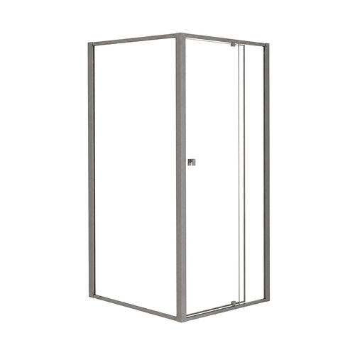 Semi-Frameless Shower Screen – Gunmetal, Front: (82~90)x195cm, Side: (89~92)x195cm