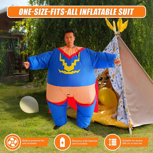 Super Hero Fancy Dress Inflatable Suit -Fan Operated Costume