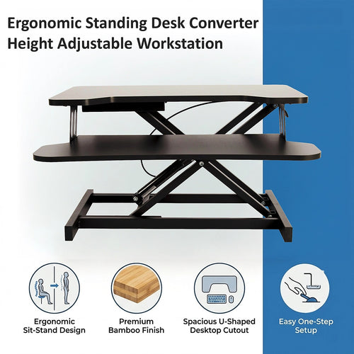 Ergonomic Standing Desk Converter Height Adjustable Workstation