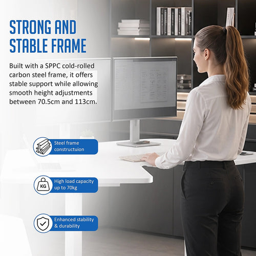 L Shaped Sit Stand Desk Electric Height Adjustable Corner Table