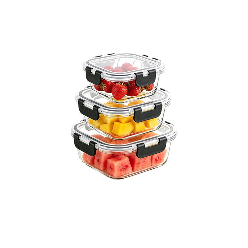 24 Piece Glass Food Storage Containers with Airtight Leakproof Lids Meal Prep Kitchen Storage Set