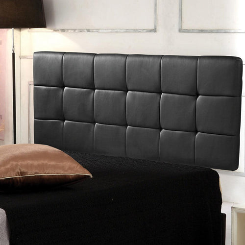 Double PU Leather Bed Deluxe Headboard Bedhead - Black