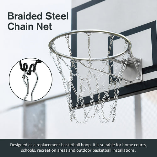 Official Size Basketball Ring 50cm Steel Rim Chain Net Hoop