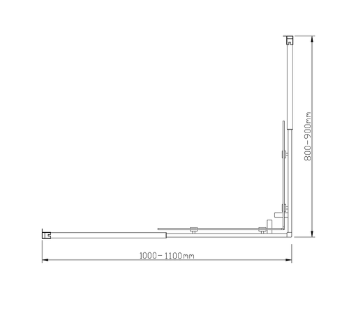 Adjustable 1100x900mm Sliding Door Glass Shower Screen with Shower Handle Style 1 - Chrome