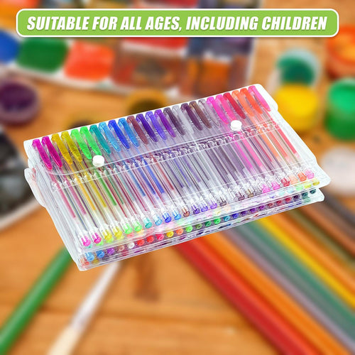 Glitter Gel Pens (100 pack) with 2.5X More Ink - Craft, Kids & Adult Colouring