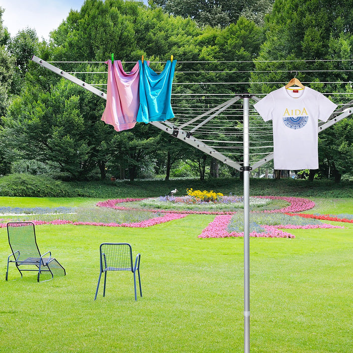 4 Arm Rotary Airer Outdoor Washing Line Clothes Dryer - Home