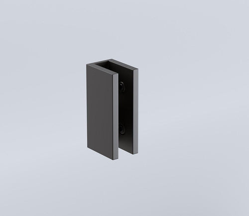 120x110cm Corner Frameless Shower Screen with Black Brackets and SS Hinges, Square Knob Handle