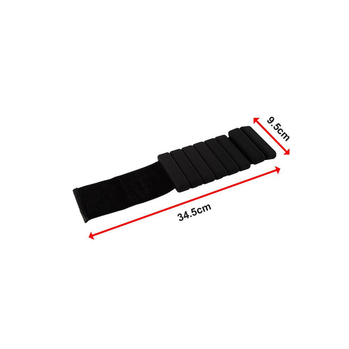 2-Piece Ankle & Wrist Weights – 2kg Pair Adjustable Workout Bangles Black for Fitness Training