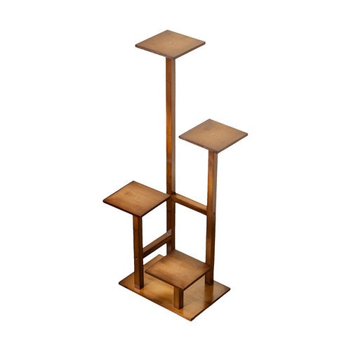 4 Tier Vertical Dark Wood Plant Stand Indoor Display Rack
