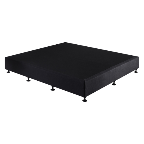 King Slatted Ensemble Bed Base - Midnight Black Linen Breathable Cover