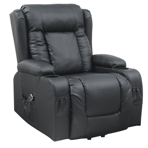 Electric Lift Recliner Chair – Heated Massage PU Leather Armchair with USB