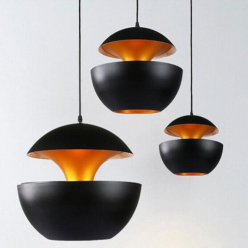 25cm Modern Home Office Restaurant Pendant Lamp LED Chandelier Ceiling Hanging Light in Black