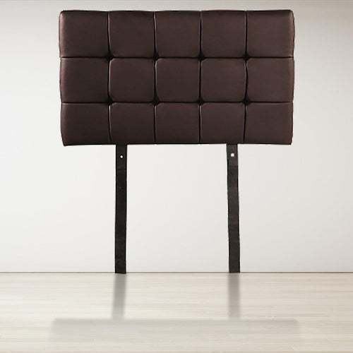 Single PU Leather Bed Deluxe Headboard Bedhead - Brown