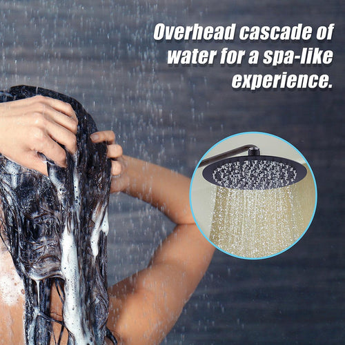 200mm Shower Head Round 304SS Electroplated Matte Black Finish