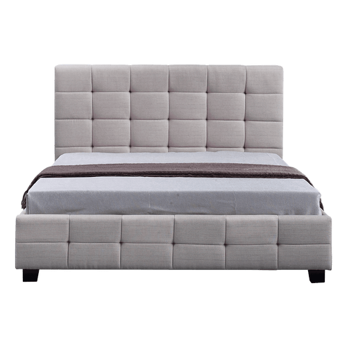 Double Beige Linen Fabric Deluxe Bed Frame