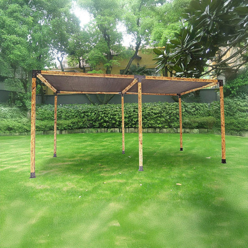 Roof Pergola Gazebo Shed Matte Black Steel Double with Black Screens Brackets DIY Kits