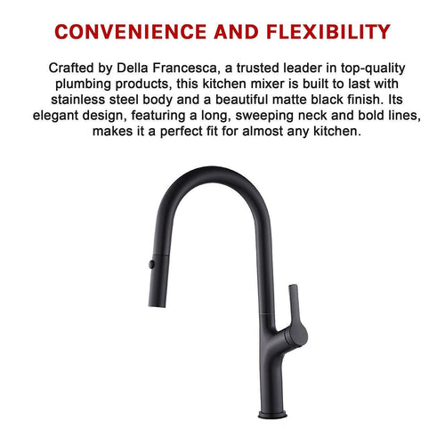 Kitchen Laundry Bathroom Basin Sink Pull Out Mixer Tap Faucet - Black