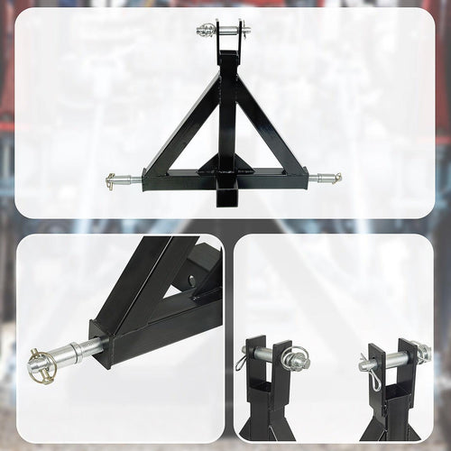 Heavy Duty Steel 3 Point 2" Trailer Hitch Receiver Tow Drawbar For Cat 1 Tractor
