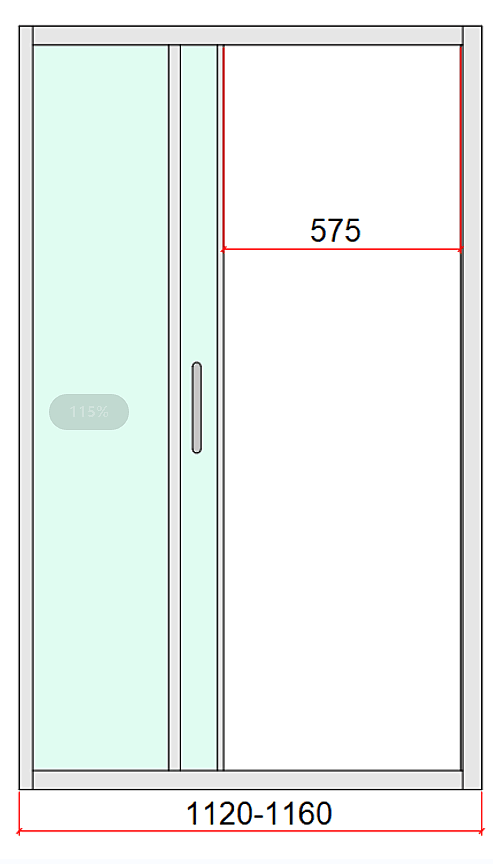 40mm Adjustable Contemporary Chrome Corner Sliding Shower Screen - 116x101cm