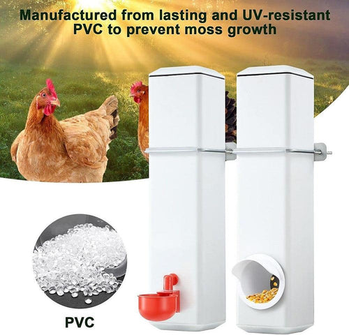 Chicken Bird Feeder Water Dispenser Automatic Waterer Poultry Food Drinker 4L