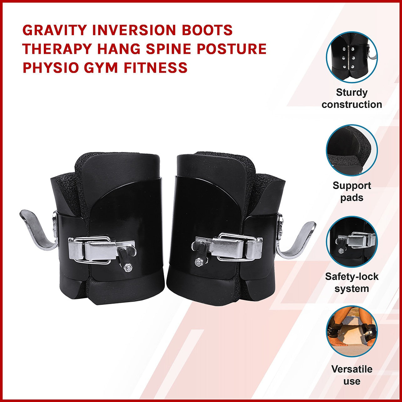 Gravity Inversion Boots Therapy Hang Spine Posture Physio Gym Fitness  Exercise