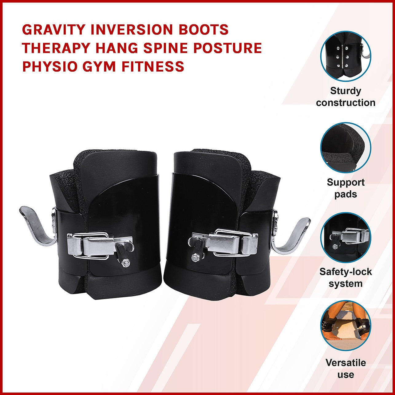 Gravity Inversion Boots Therapy Hang Spine Posture Physio Gym Fitness ...