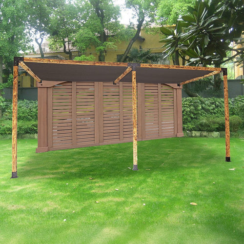 Roof Pergola Gazebo Shed Matte Black Steel Double Wall Mount with Black Screens Brackets DIY Kits