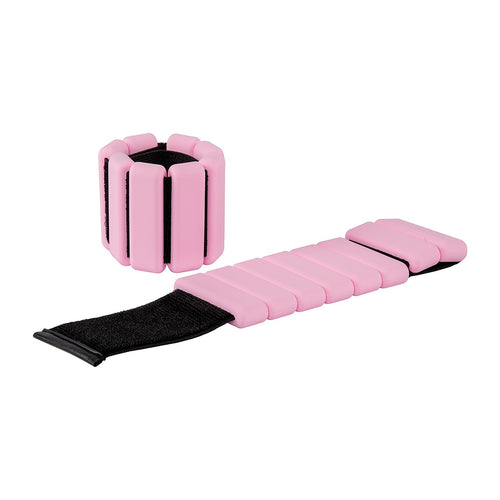 2-Piece Ankle & Wrist Weights – 2kg Pair Adjustable Workout Bangles (Pink)
