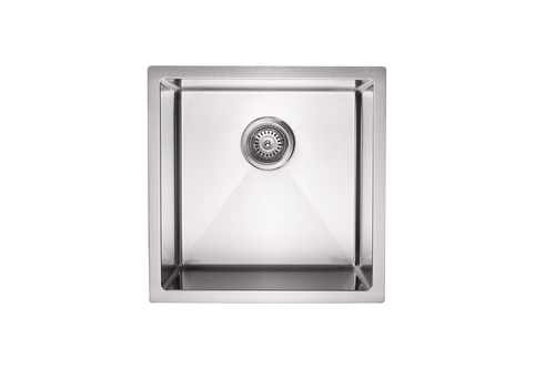 450x450mm Stainless Steel Handmade 1.5mm Sink with Waste in Stainless Steel with brushed finish Finish