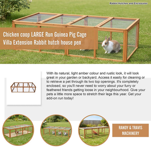 Large Chicken Coop & Run – Outdoor Rabbit Hutch, Guinea Pig Cage and Pet House