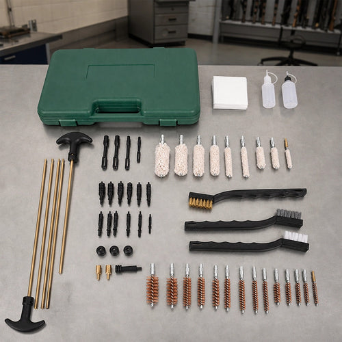 Gun Cleaning Kit with Brass Rods & Labelled Carry Case