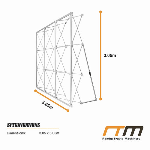 Pop Up Banner Stand 3.05m X Frame Aluminium Display