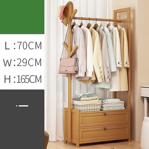 70cm Clothes Rack Stand Storage Shelves Modern Coat Tree - Wood