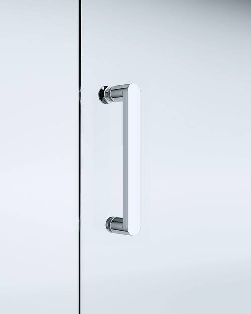 Adjustable 1500x1010mm Single Door Sliding Glass Shower Screen with Shower Handle Style 1 - Chrome