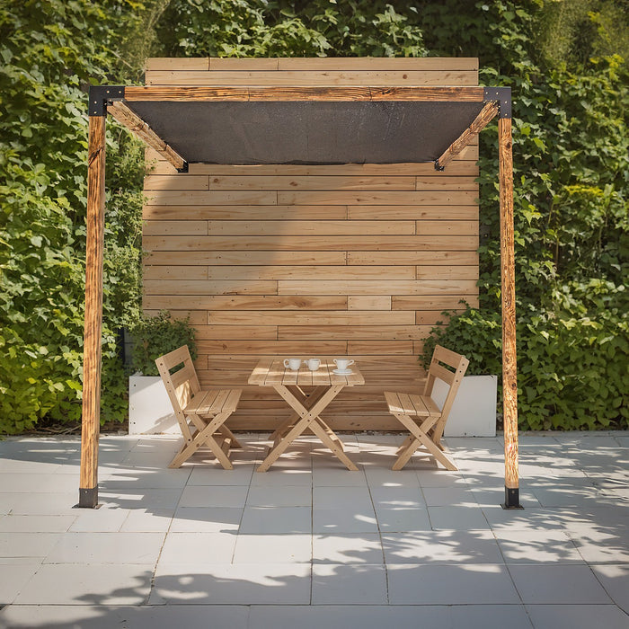 Roof Pergola Gazebo Shed Matte Black Steel Brackets Single Wall Mount with Black Screen DIY Kits