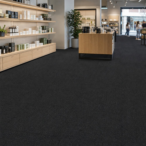 5m² Black Carpet Tiles Set – Commercial & Home Flooring for Office, Retail & Living Areas