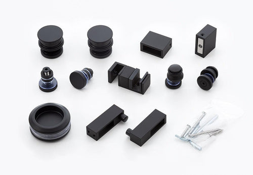 Hardware Accessories for Frameless Glass Sliding Door Shower Screen in Black