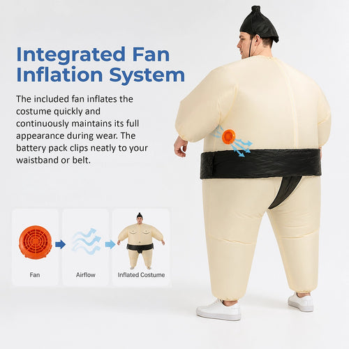 Inflatable Sumo Costume Adult Fan Operated Fancy Dress Party Suit