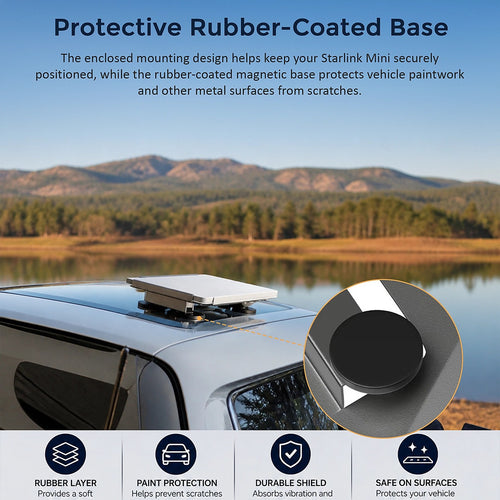 Starlink Mini Magnetic Roof Mount Portable Steel Vehicle Mount with Handle for RV, 4WD & Camping