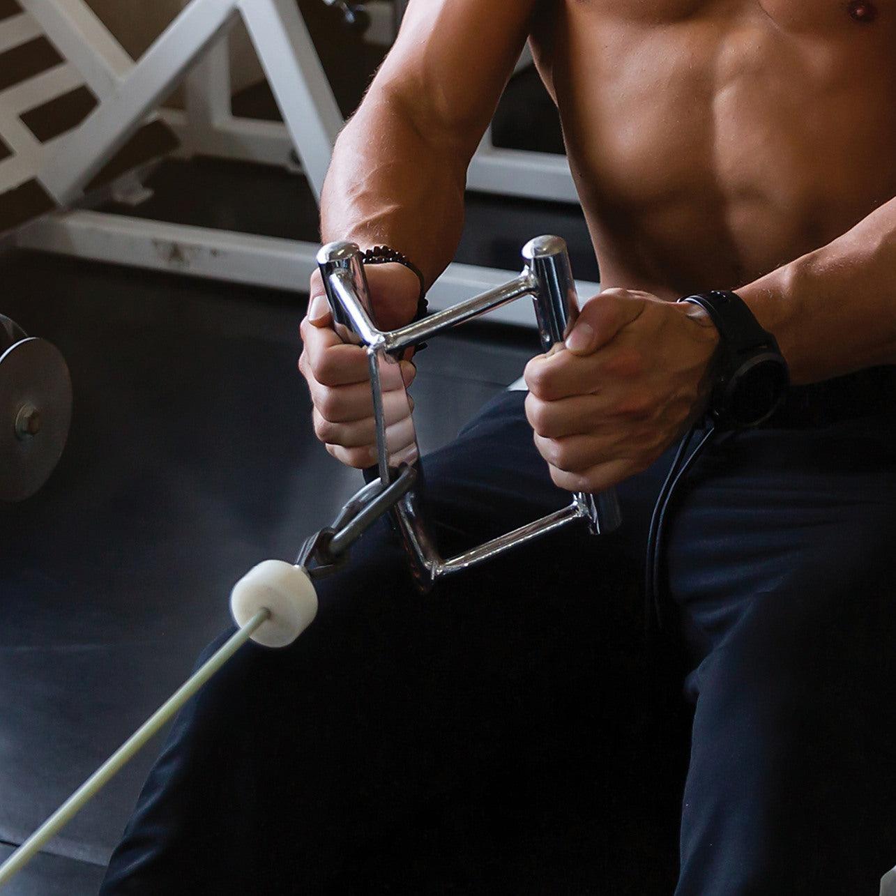 Close Grip Seated Row Handle Bar Triangle Cable Attachment Gym Home ...