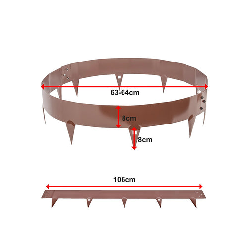 60cm Steel Garden Tree Ring with Spikes – Durable Root Barrier & Edging Guard