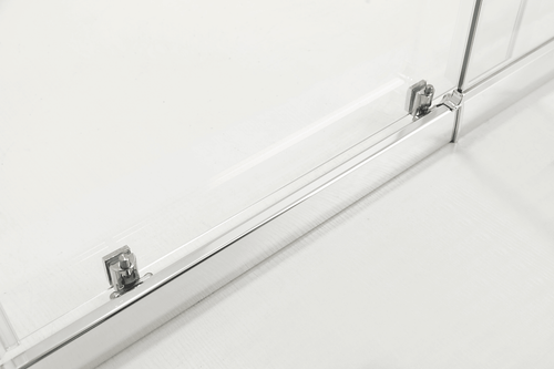 Adjustable 1300x800mm Single Door Sliding Glass Shower Screen with Shower Handle Style 3 - Chrome