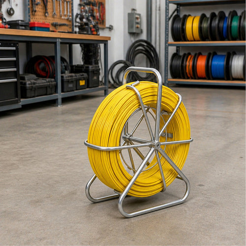 Duct Rodder 100m x 4.5mm Fibreglass Cable Puller with Steel Reel