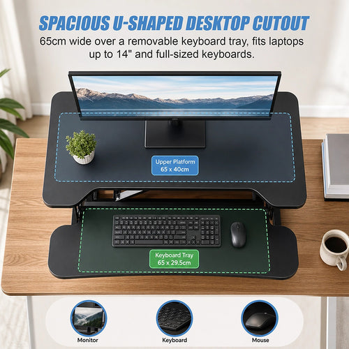 Ergonomic Standing Desk Converter Height Adjustable Workstation