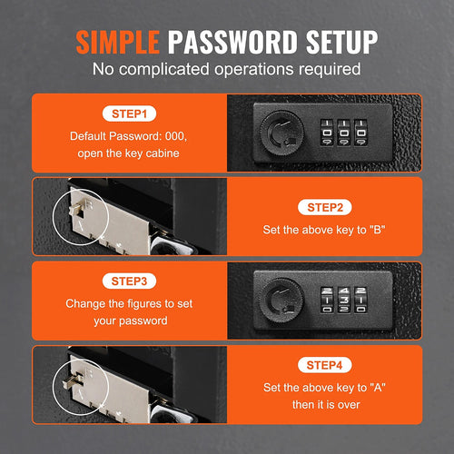 Key Cabinet Lock Box – 72 Key Capacity Wall Mount Storage Organizer