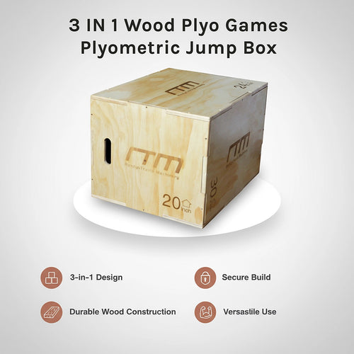 3 IN 1 Wood Plyo Games Plyometric Jump Box